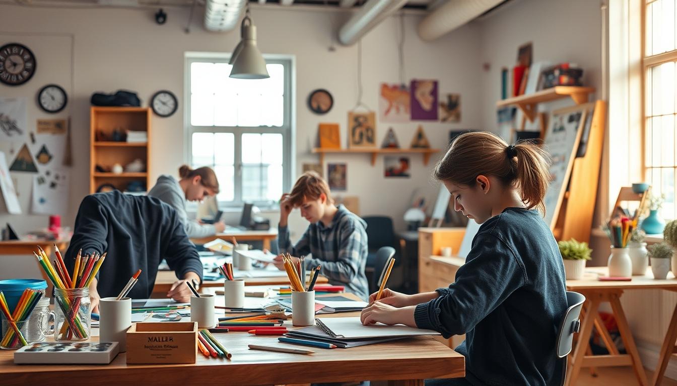 Student using a study guide to organize academic notes